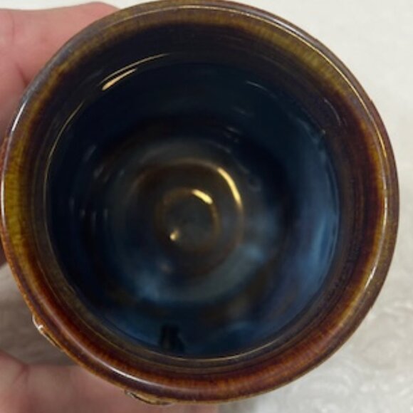 VTG Handmade Glossy Face Art Pottery Ceramic Candle Holder, Nick Knacks, etc 4" - Picture 10 of 12